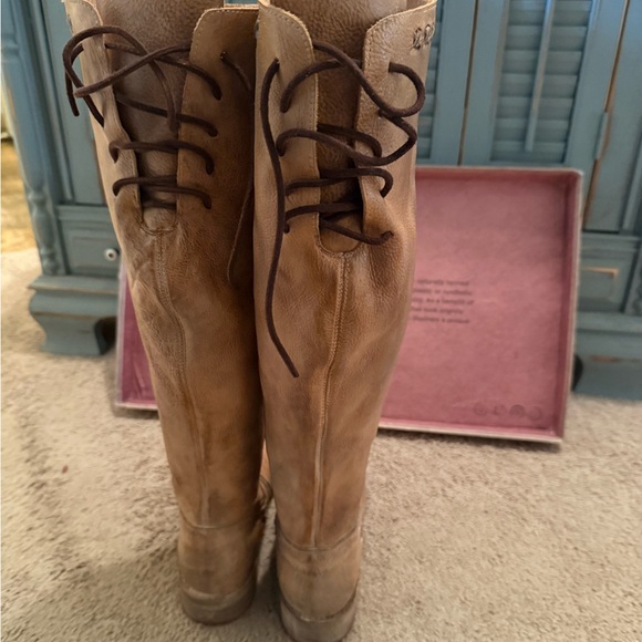 New Manchester III Icicle Bed Stu Rustic Tan Leather riding Boots 7.5 $450 - Picture 13 of 14